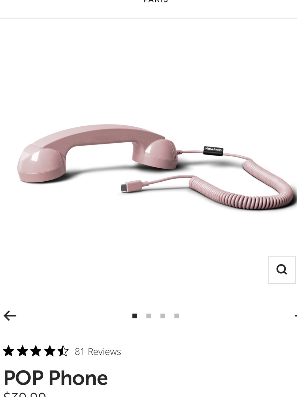 Native Union POP Phone Retro Handset in candy Pink